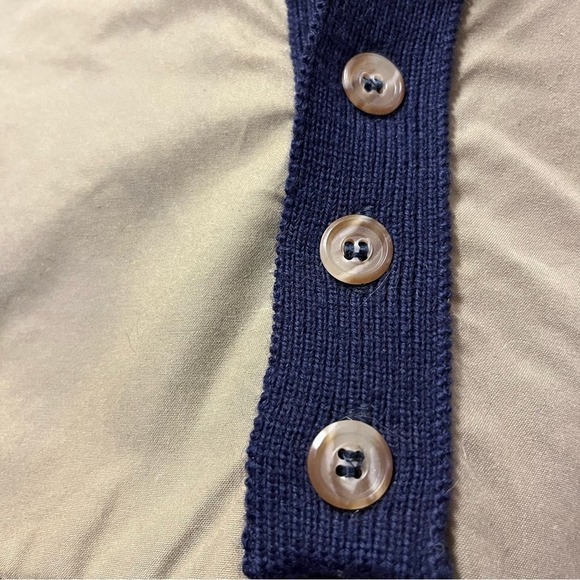 Vintage C.C. Filson Navy Blue Henley 100% Wool Guide Hunting Sweater Men’s Large - Picture 5 of 6